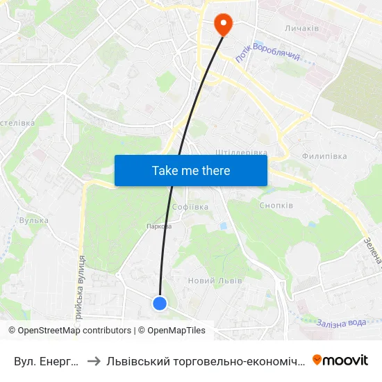 Вул. Енергетична to Львівський торговельно-економічний університет map