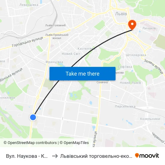 Вул. Наукова - Кульпарківська to Львівський торговельно-економічний університет map
