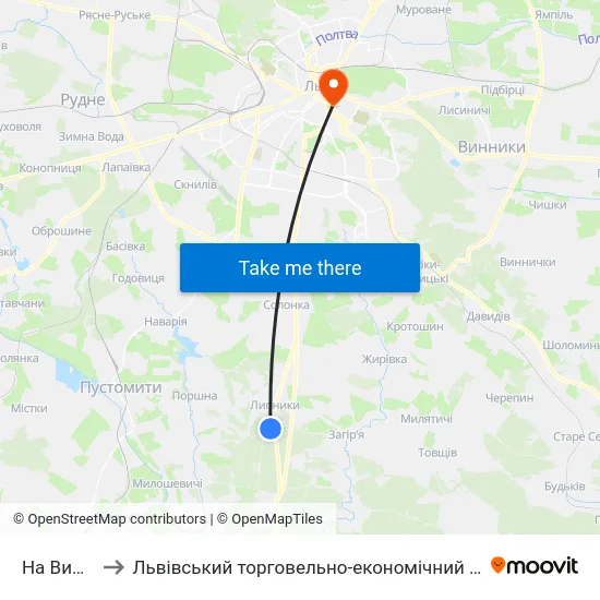 На Вимогу to Львівський торговельно-економічний університет map