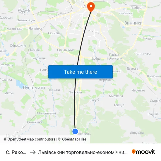 С. Раковець to Львівський торговельно-економічний університет map