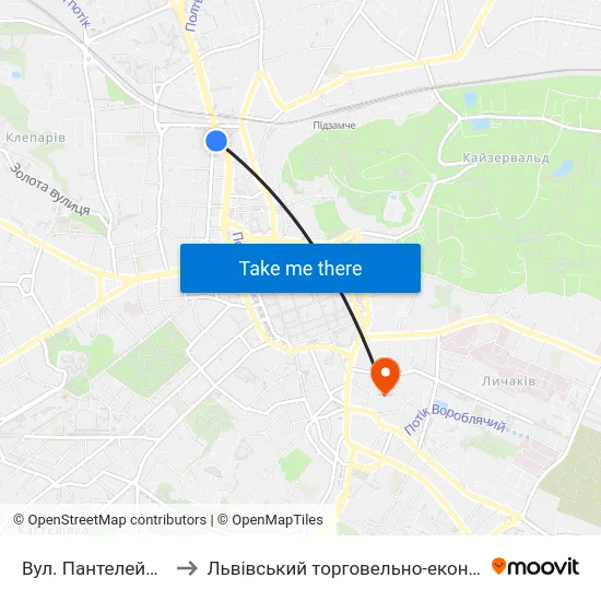 Вул. Пантелеймона Куліша to Львівський торговельно-економічний університет map