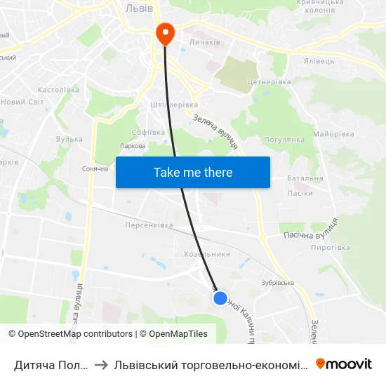 Дитяча Поліклініка to Львівський торговельно-економічний університет map