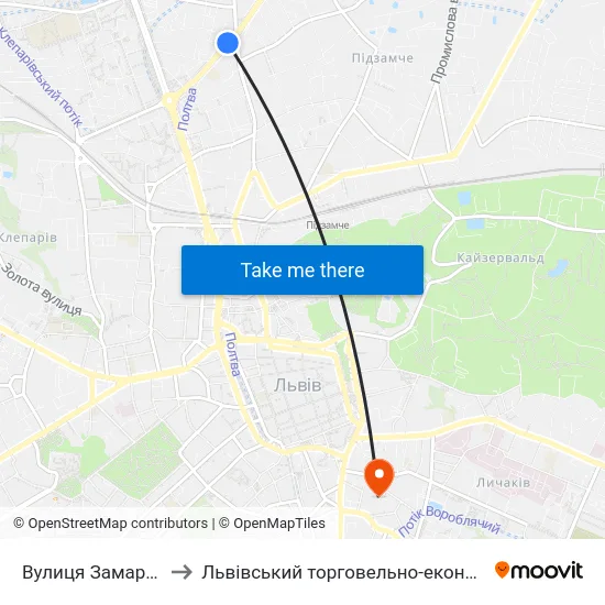 Вулиця Замарстинівська to Львівський торговельно-економічний університет map
