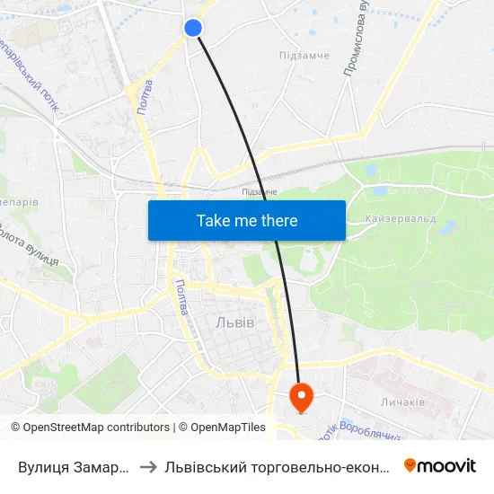 Вулиця Замарстинівська to Львівський торговельно-економічний університет map