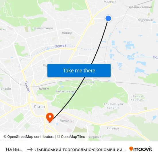 На Вимогу to Львівський торговельно-економічний університет map