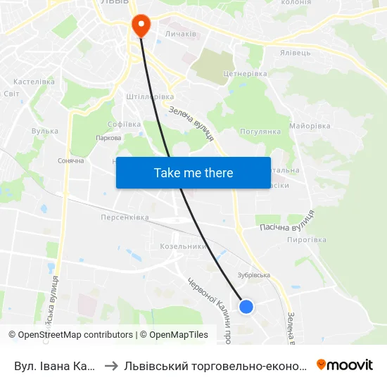 Вул. Івана Кавалерідзе to Львівський торговельно-економічний університет map