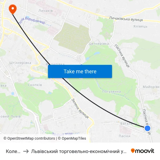 Коледж to Львівський торговельно-економічний університет map