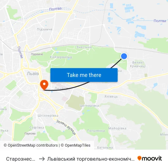 Старознесенська to Львівський торговельно-економічний університет map