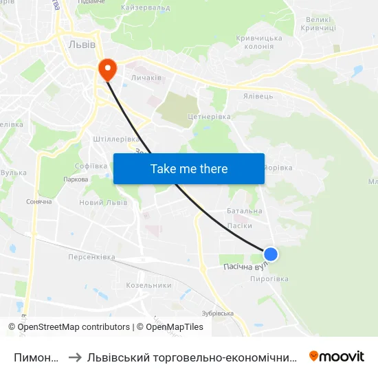 Пимоненка to Львівський торговельно-економічний університет map