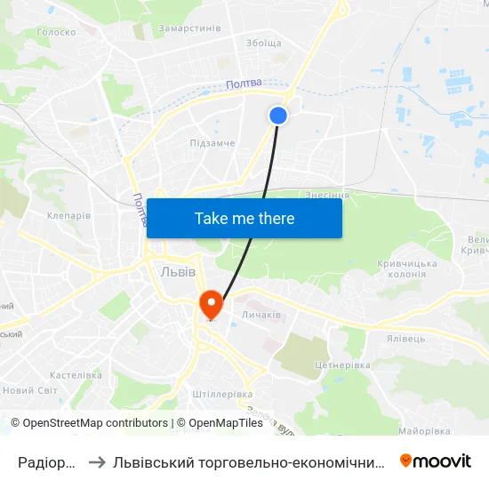 Радіоринок to Львівський торговельно-економічний університет map