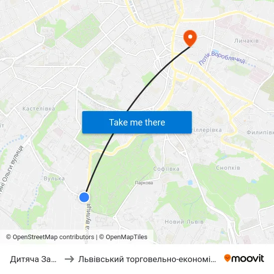 Дитяча Залізниця to Львівський торговельно-економічний університет map