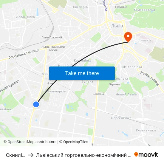 Скнилівок to Львівський торговельно-економічний університет map