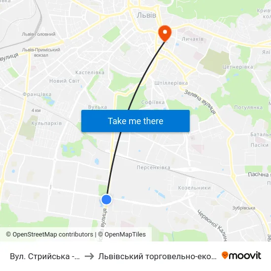 Вул. Стрийська - Вул. Наукова to Львівський торговельно-економічний університет map