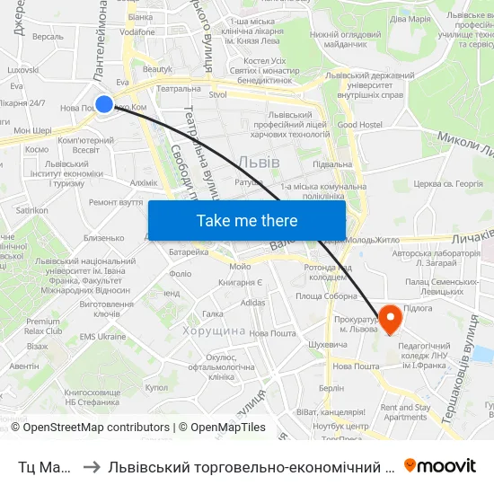 Тц Магнус to Львівський торговельно-економічний університет map