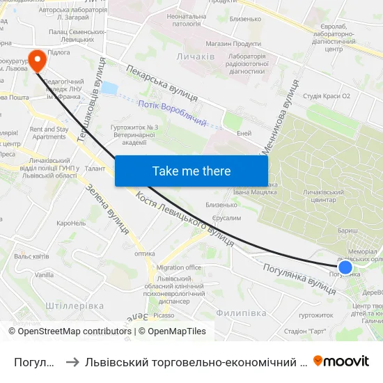 Погулянка to Львівський торговельно-економічний університет map