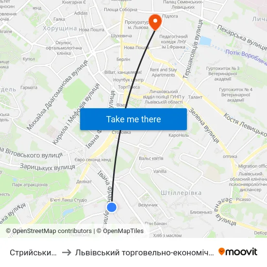 Стрийський Парк to Львівський торговельно-економічний університет map