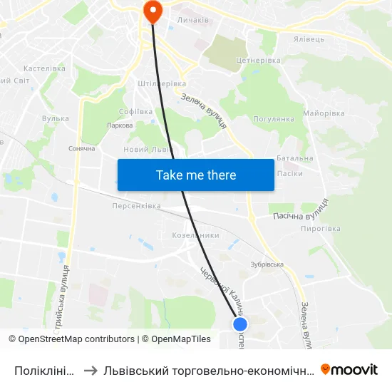 Поліклініка №4 to Львівський торговельно-економічний університет map