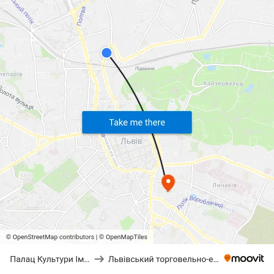 Палац Культури Ім. Гната Хоткевича to Львівський торговельно-економічний університет map