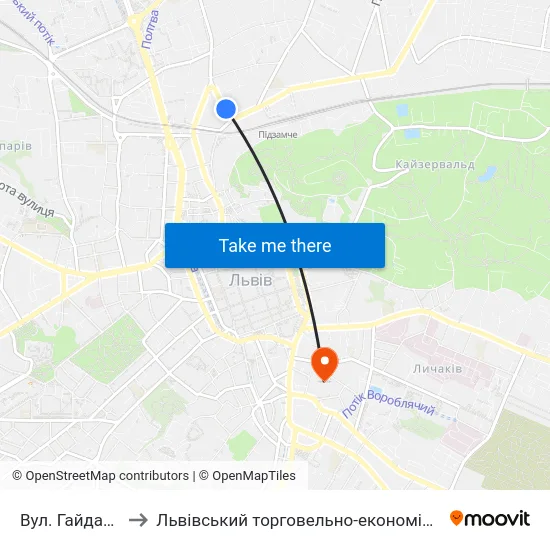 Вул. Гайдамацька to Львівський торговельно-економічний університет map