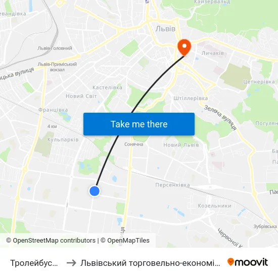 Тролейбусне Депо to Львівський торговельно-економічний університет map