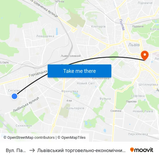 Вул. Патона to Львівський торговельно-економічний університет map