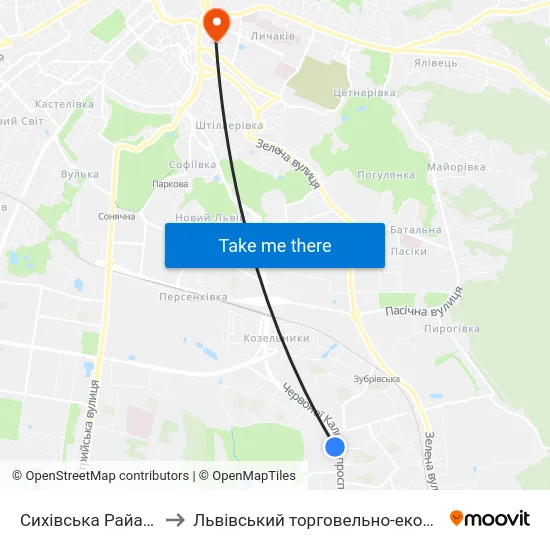 Сихівська Райадміністрація to Львівський торговельно-економічний університет map