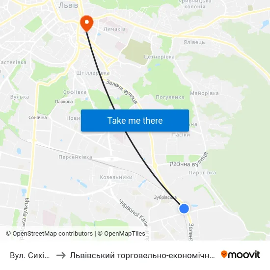 Вул. Сихівська to Львівський торговельно-економічний університет map