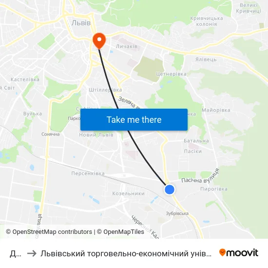 Дбк to Львівський торговельно-економічний університет map