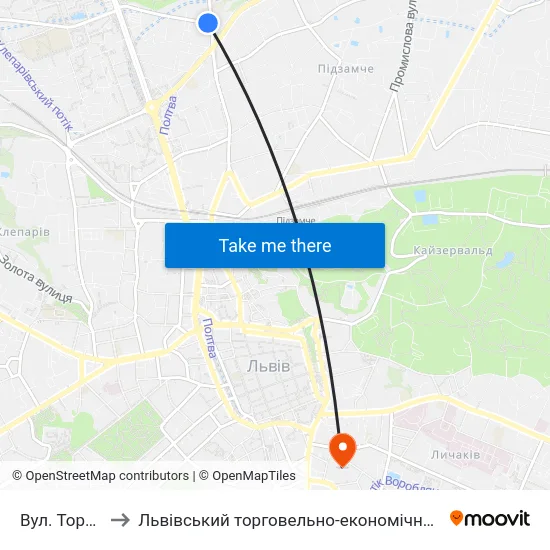 Вул. Торф'Яна to Львівський торговельно-економічний університет map