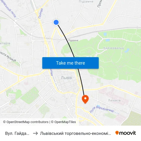 Вул. Гайдамацька to Львівський торговельно-економічний університет map