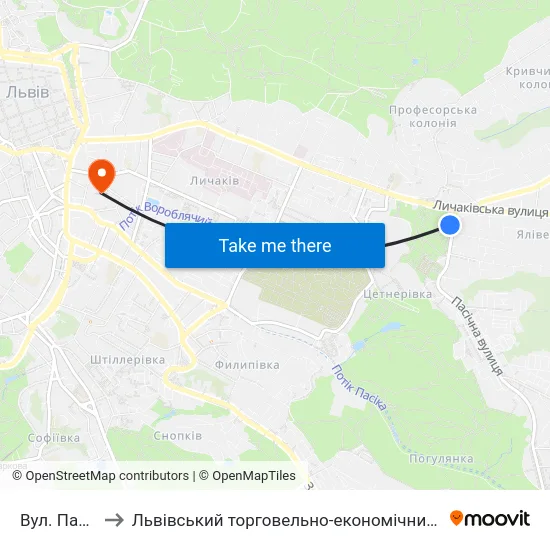 Вул. Пасічна to Львівський торговельно-економічний університет map