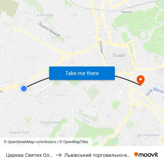 Церква Святих Ольги Та Єлизавети to Львівський торговельно-економічний університет map