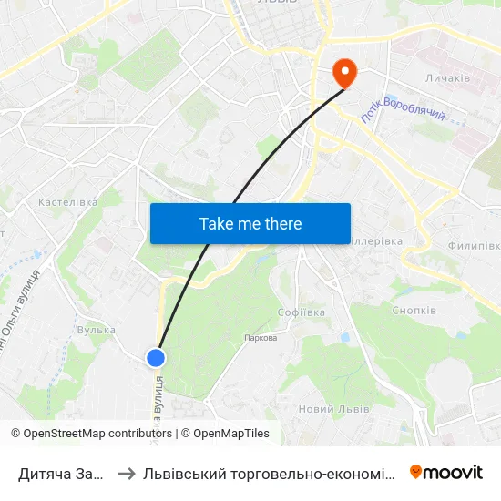 Дитяча Залізниця to Львівський торговельно-економічний університет map