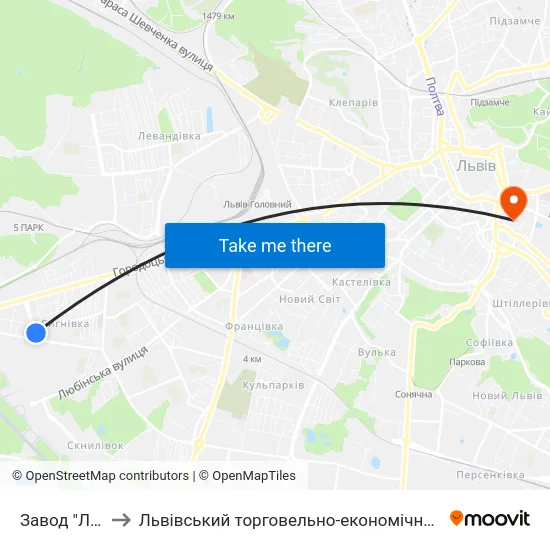 Завод "Лорта" to Львівський торговельно-економічний університет map