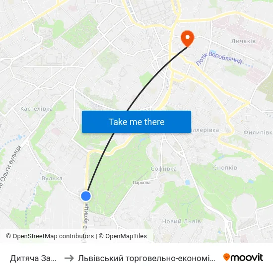 Дитяча Залізниця to Львівський торговельно-економічний університет map