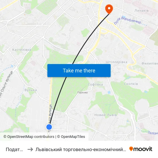 Податкова to Львівський торговельно-економічний університет map