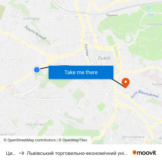 Цирк to Львівський торговельно-економічний університет map