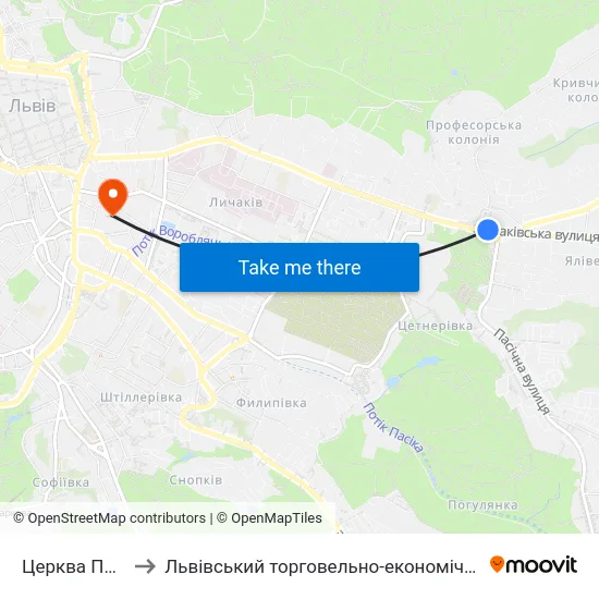 Церква Покрови to Львівський торговельно-економічний університет map