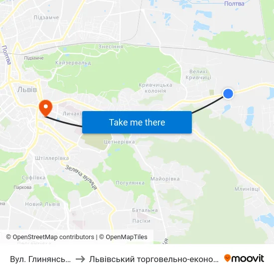 Вул. Глинянський Тракт to Львівський торговельно-економічний університет map