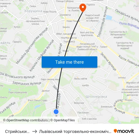 Стрийський Парк to Львівський торговельно-економічний університет map