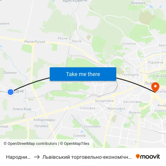 Народний Дім to Львівський торговельно-економічний університет map