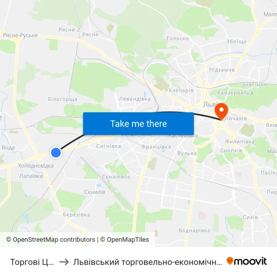 Торгові Центри to Львівський торговельно-економічний університет map