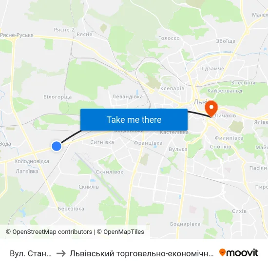 Вул. Станційна to Львівський торговельно-економічний університет map
