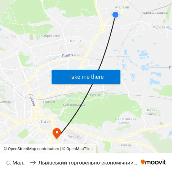 С. Малехів to Львівський торговельно-економічний університет map