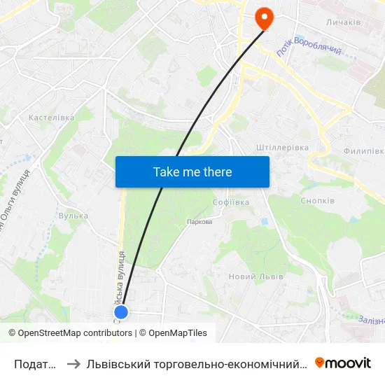 Податкова to Львівський торговельно-економічний університет map