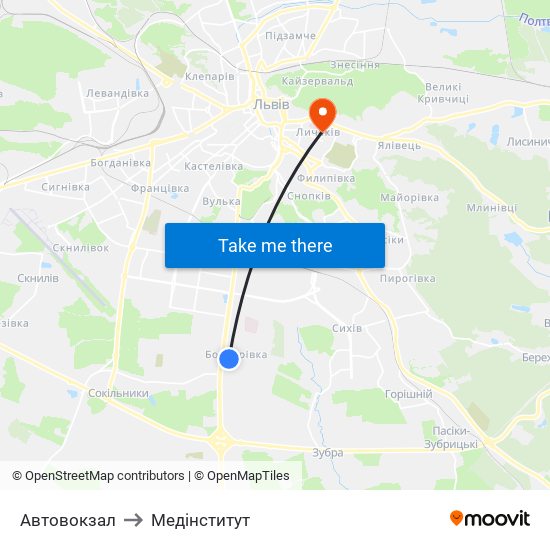 Автовокзал to Медінститут map