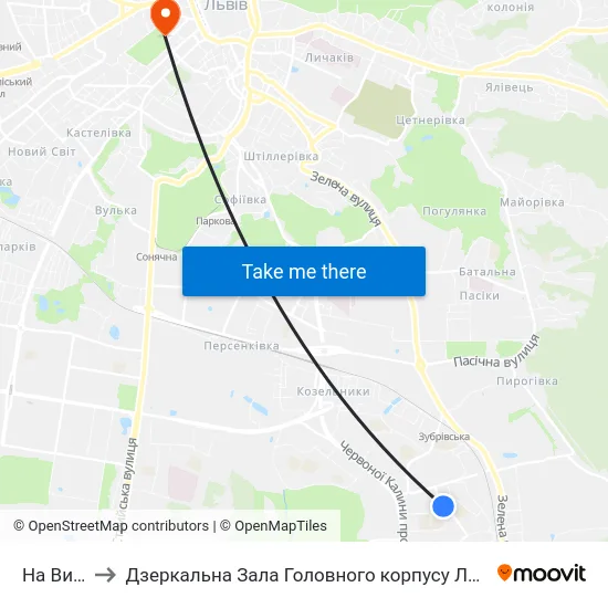На Вимогу to Дзеркальна Зала Головного корпусу ЛНУ ім. Івана Франка map