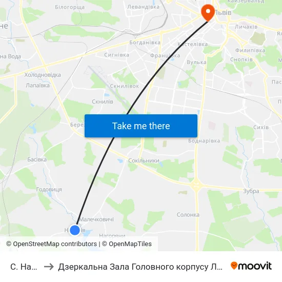 С. Наварія to Дзеркальна Зала Головного корпусу ЛНУ ім. Івана Франка map