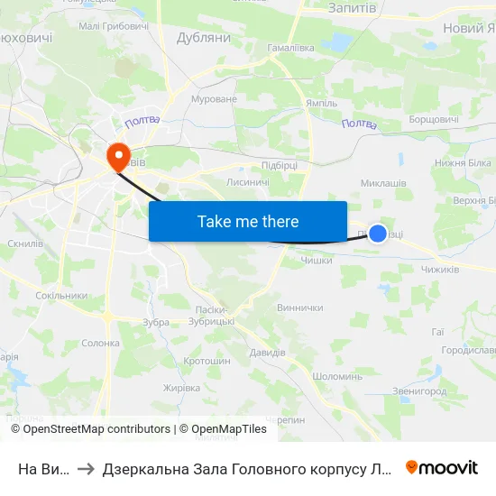 На Вимогу to Дзеркальна Зала Головного корпусу ЛНУ ім. Івана Франка map