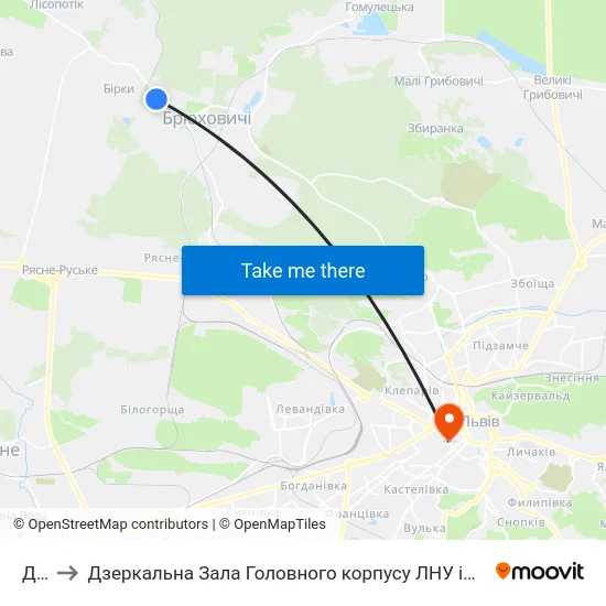 Док to Дзеркальна Зала Головного корпусу ЛНУ ім. Івана Франка map